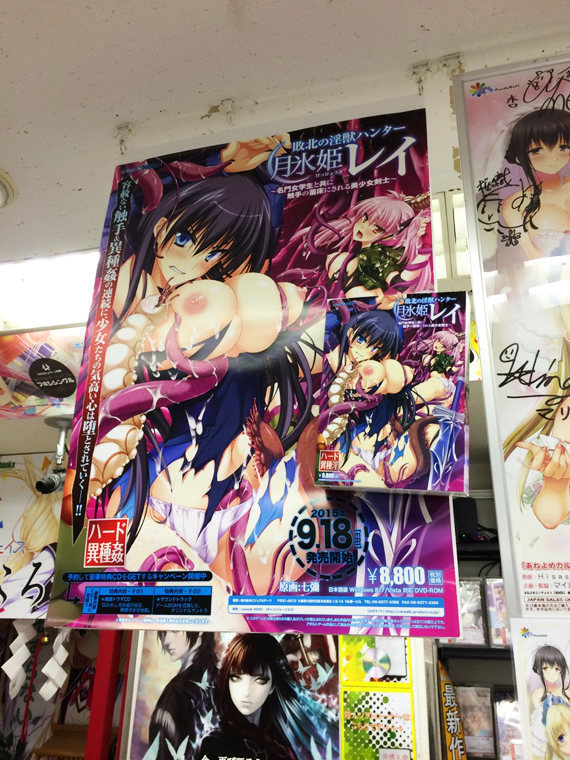 敗北の淫獣ハンター 月氷姫レイ 販促看板が秋葉原の各ショップ様で展開中 Catwalkneroblog
